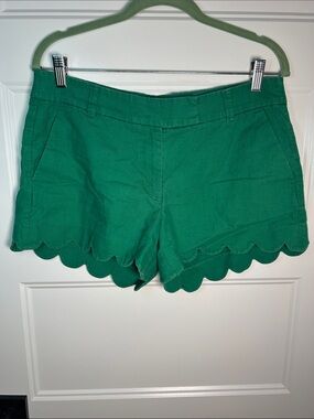 J. Crew Emerald Scallop-Hem Boutique Style Shorts